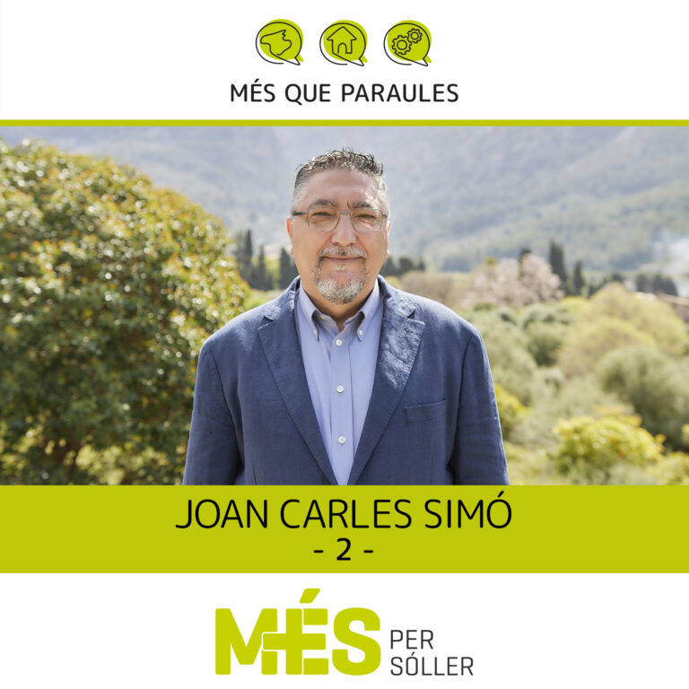 Doctor en Filosofia i lletres, professor de llengües clàssiques i vinculat des de sempre als moviments culturals sollerics, sempre he cregut que la cultura, en qualsevol de les seves manifestacions, és el que permet la llibertat de persones i societats. Ferm defensor dels drets lingüístics dels catalanoparlants i dels elements de la cultura popular que ens identifiquen, he treballat en la recerca i divulgació d’aquests aspectes tan rellevants de la nostra idiosincràsia.
He estat regidor a l’Ajuntament de Sóller els darrers quatre anys amb la intenció de revertir a la població una petita part del que he rebut de sollerics i solleriques i per promoure un canvi en la manera de fer política a la nostra vall. La meva passió per l’ensenyament i la cultura, entesa com a espai d’intercanvi i integració, alhora que d’enriquiment personal i col·lectiu m’ha empès a repetir aquesta legislatura.
Dins el projecte que presentam, fruit de la interacció amb els distints sectors socials de la nostra ciutat, i sota el lideratge de na Laura Celià, crec que podem dur endavant un programa ambiciós i basat en retornar la ciutat als sollerics i solleriques i en dur la cultura a tos els racons de Sóller de forma transversal i integradora, promovent la participació ciutadana i la coordinació d’esforços dins el teixit cultural solleric.
És un orgull formar part d’un equip preparat, competent i feiner que podrà fer revertir les polítiques negatives que hem patit i que, amb esperit de defensa de la vida de tots i totes, pretén canviar la nostra realitat i fer un Sóller millor per a tots i totes.