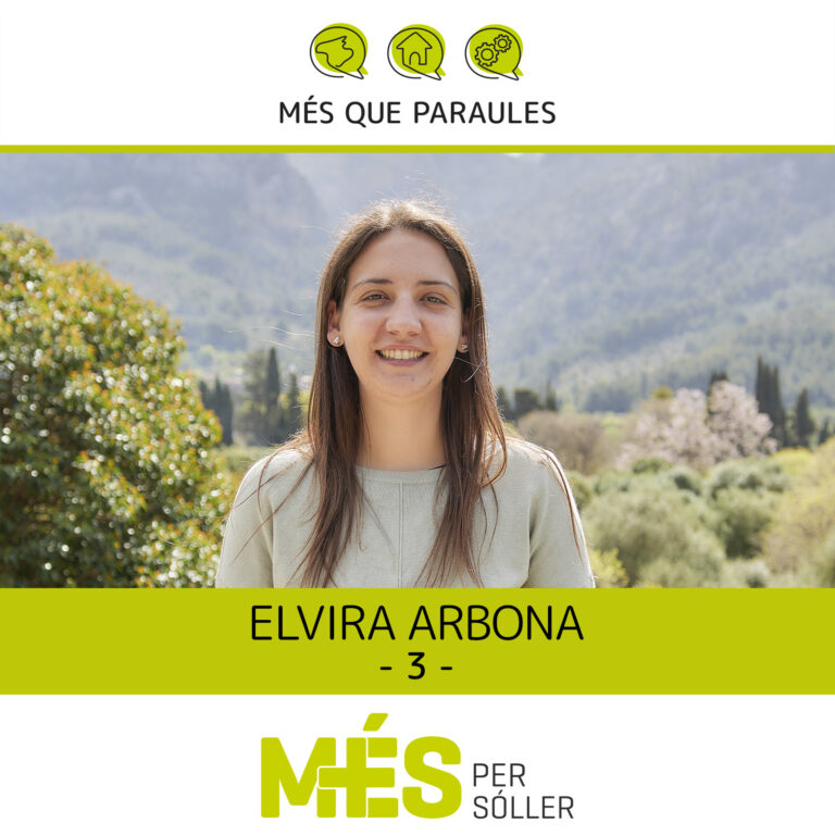 Què li diries de tu a una persona que no te coneix? Li diria que mai em coneixerà del tot, perquè visc la vida en canvi constant. Tant m’agrada dedicar-me a la psicologia, com a la política activa o com fer-me autònoma i obrir un bar. En definitiva, som una caixa de sorpreses! Per què has decidit formar part d'aquest equip? Perquè és un equip de persones molt diverses i cada una m’aporta coses diferents. Les diferències ens uneixen i ens connecten! És un equip valent, amb moltes ganes i il•lusió de crear un Sóller millor, més habitable i dedicat amb tota passió a la seva gent!