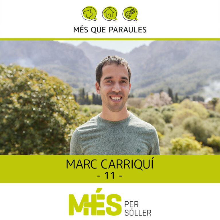 Professionalment, som un investigador de l’ecofisiologia de les plantes. La meva recerca es centra en com el CO2 difon dins les fulles i en com les plantes transporten i utilitzen l’aigua. Ideològicament, som un independentista d’esquerres. Crec que per aconseguir una societat socialment justa i ecològicament sostenible és necessària una transició cap a un model que prioritzi el benestar social i ambiental per davant del creixement econòmic. Personalment, em consider una persona proactiva, idealista i optimista. He decidit prendre part de l’equip perquè viure vol dir prendre partit. I perquè crec que és necessari que a nivell local, l’àmbit més proper a la ciutadania, hi hagi un govern definidament d'esquerres i nacionalista que afronti els reptes actuals de Sóller.