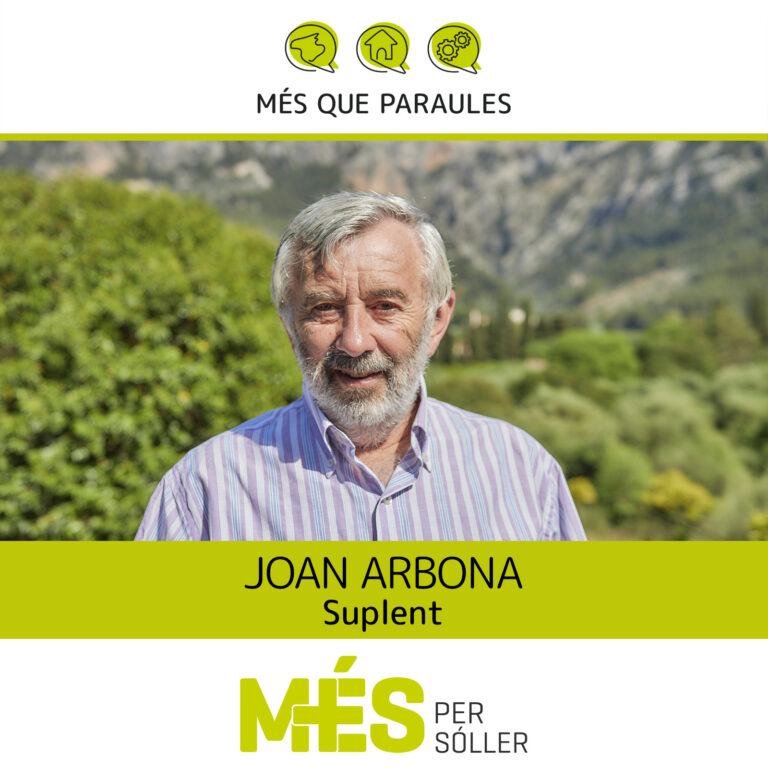 Perquè estic en aquest projecte: l'any 1987 iniciarem la defensa del nostre ideari i manera de fer. Sóller ho necessitava. L'any1991 ens enlairàrem i a partir d'aqui hem anat planejant. Però ara també hem de mantenir el que defensam i sobre tot ara que Sóller ens necessita més que mai. No som extrangers a ca nostra, ni rics. I estimam el nostre poble. Des de MES el podrem defensar.
