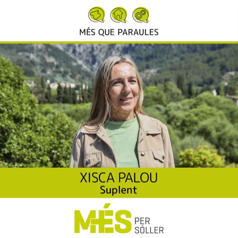 Mestra de Primària, visc a Sóller, mare de tres fills i amant de la muntanya. Em mou el món de la natura i l'excursionisme, compartir bons moments gaudint del paisatge. He decidit formar part d'aquest equip pel seu compromís amb la cultura, la igualtat i la natura, en poques paraules, gent que suma i estima Sóller.